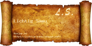 Lichtig Samu névjegykártya